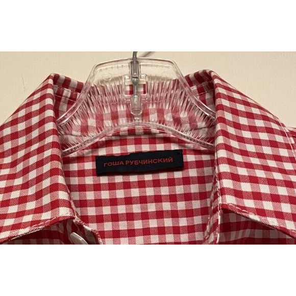 Gosha Rubchinskiy Short Sleeve Button Down Shirt Men Size Medium Check‎ Gingham - Picture 4 of 5